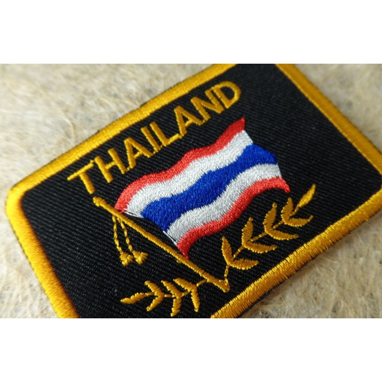 Ecusson drapeau fond noir Thaïlande