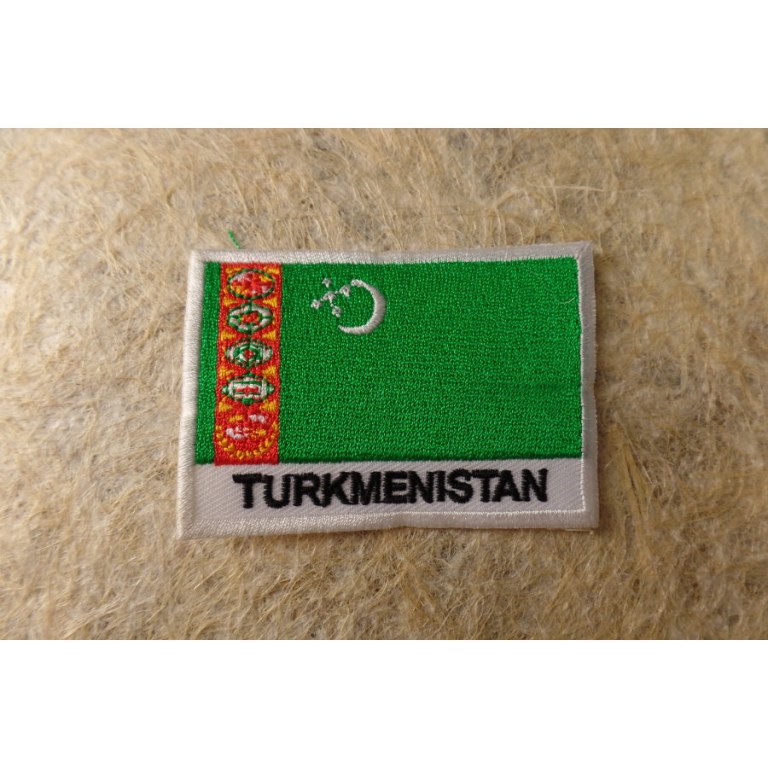 Ecusson drapeau Turkmesnistan