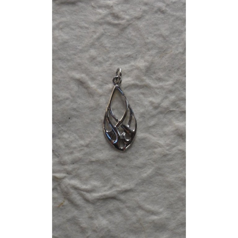 Pendentif argent goutte entrelacée