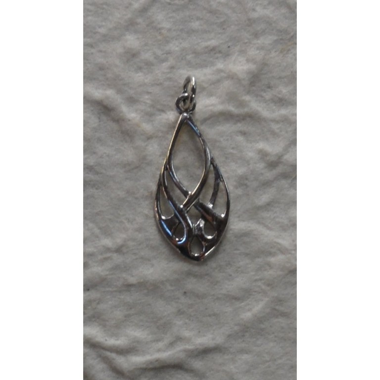 Pendentif argent goutte entrelacée