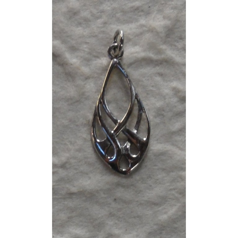 Pendentif argent goutte entrelacée