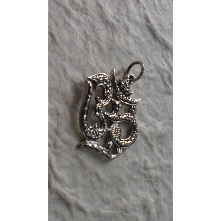 Pendentif argent sculpté Om