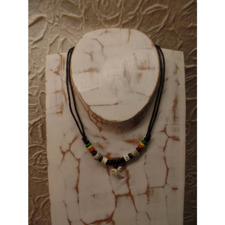 Collier Taapuna dent de requin blanc rasta 2