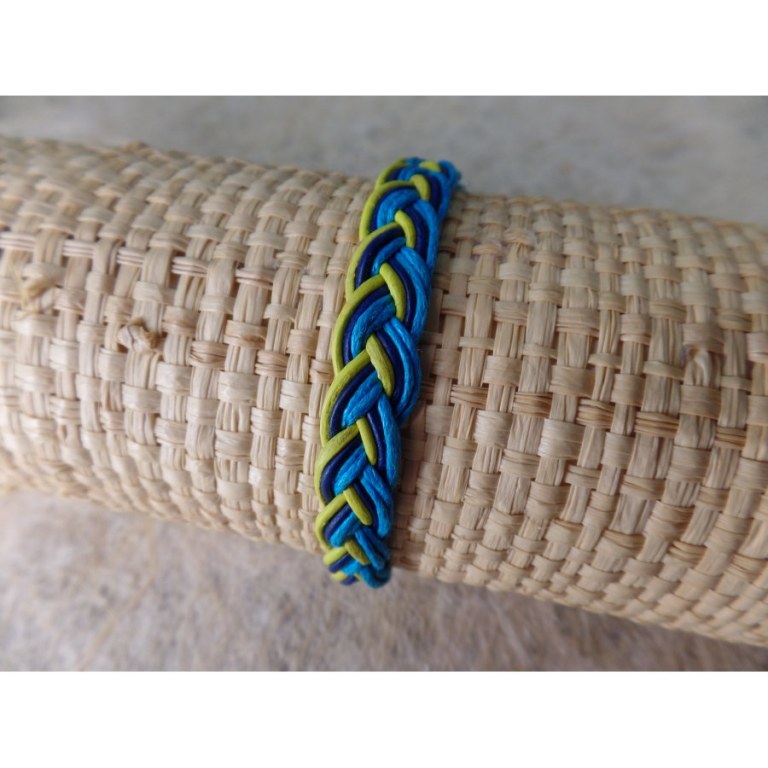 Bracelet trenza jaune/bleu