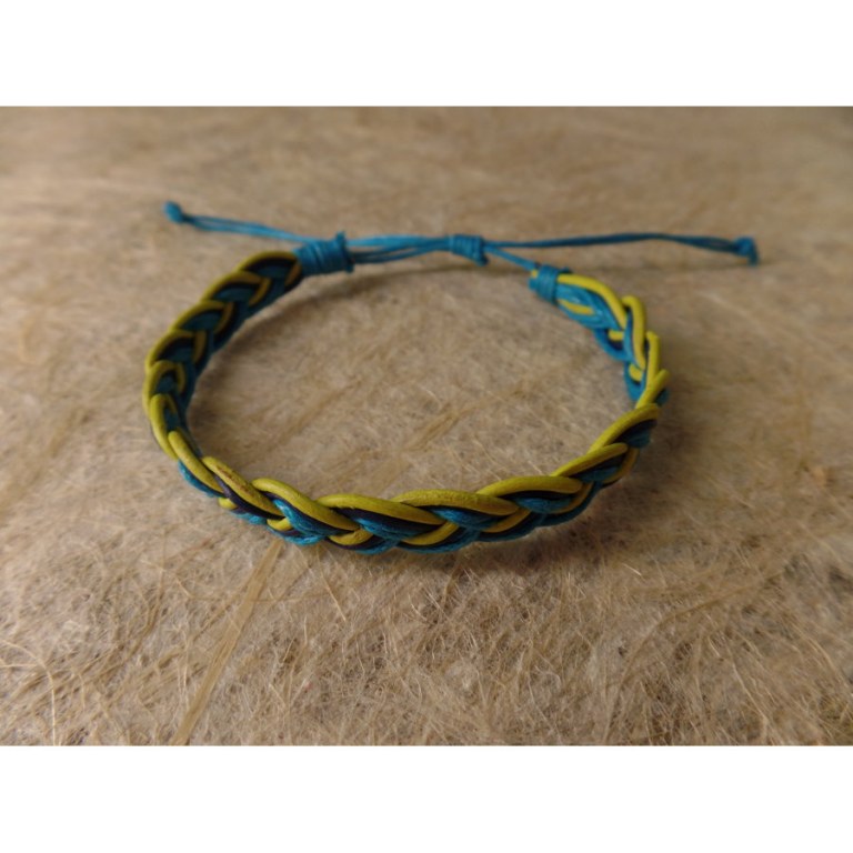 Bracelet trenza jaune/bleu