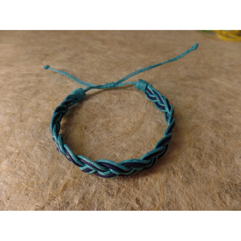 Bracelet trenza bleu/bleu