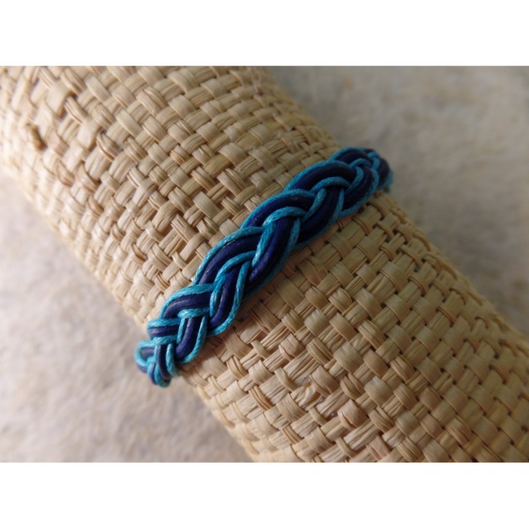 Bracelet trenza bleu/bleu
