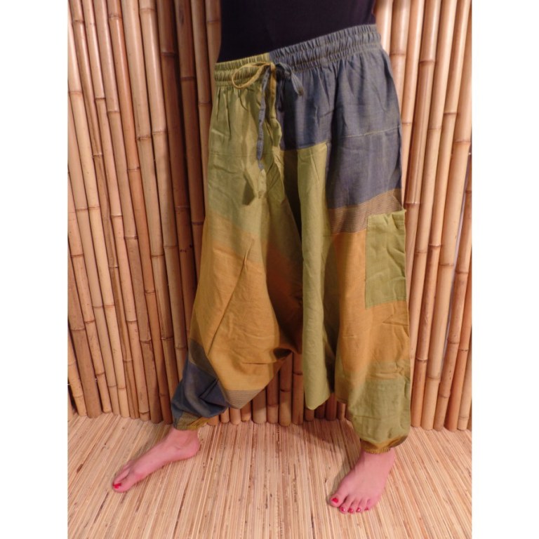 Sarouel Terraï vert/moutarde