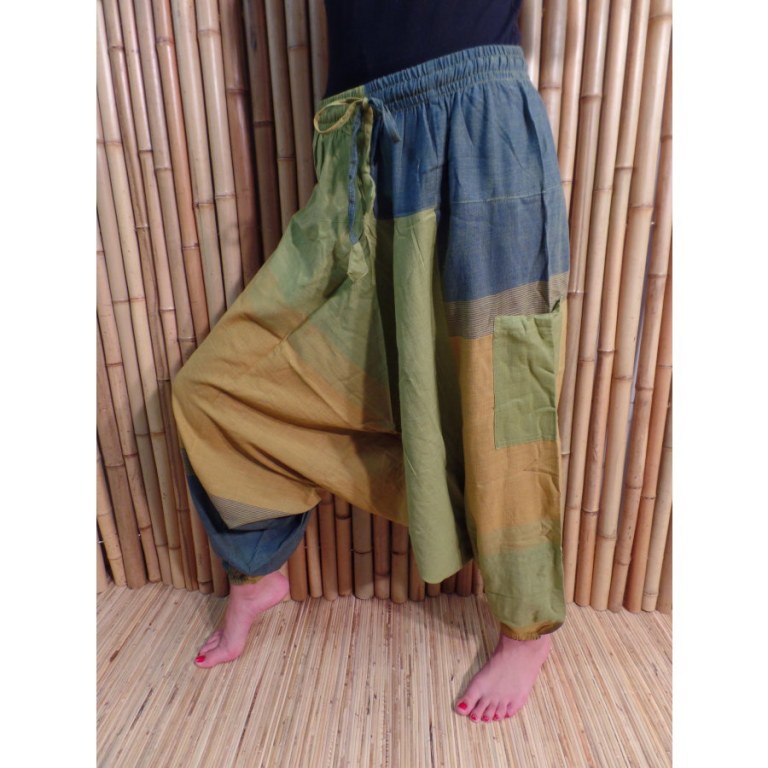 Sarouel Terraï vert/moutarde