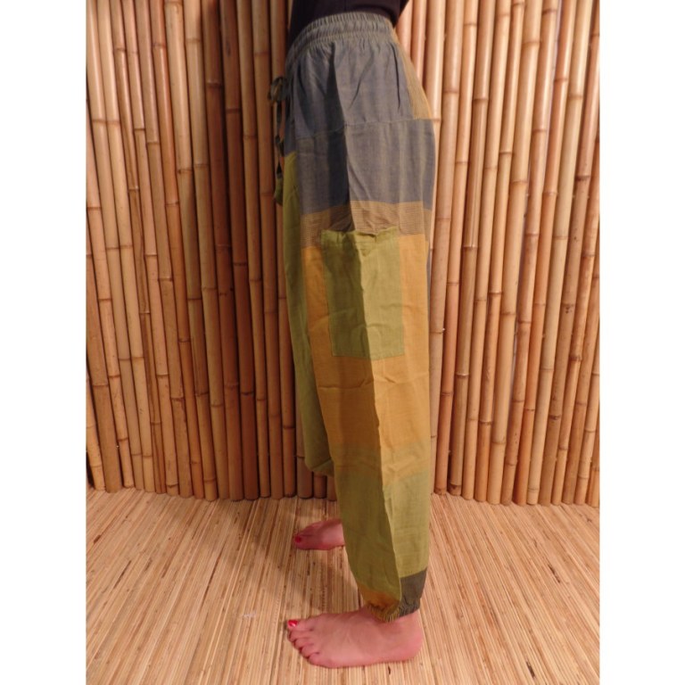 Sarouel Terraï vert/moutarde