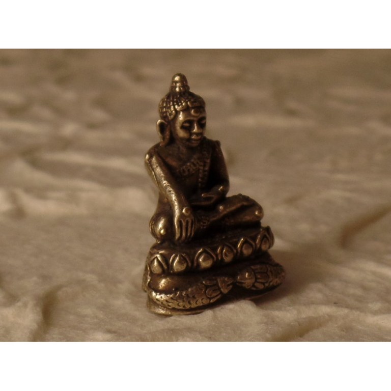 Miniature de Bouddha Bhumisparsa gris