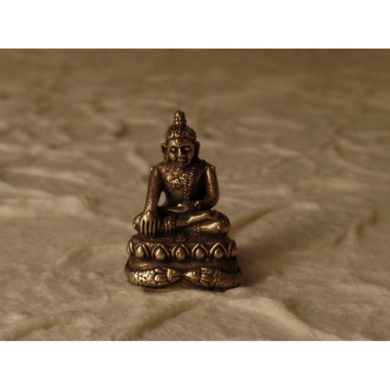 Miniature de Bouddha Bhumisparsa gris