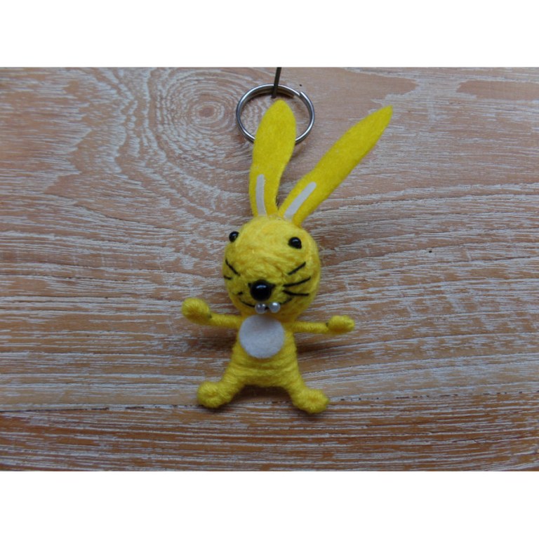 Porte clés lapin jaune