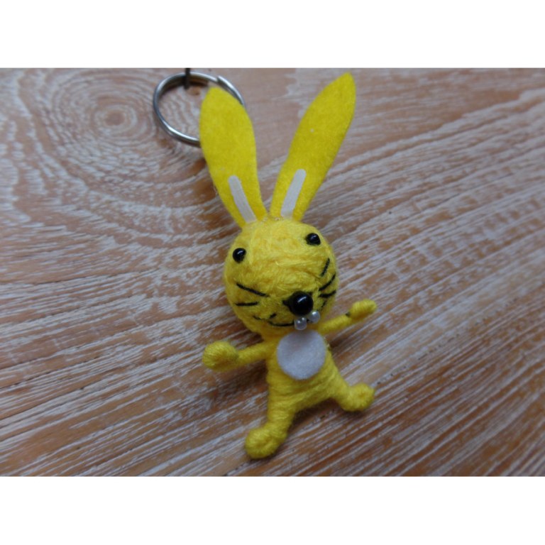 Porte clés lapin jaune