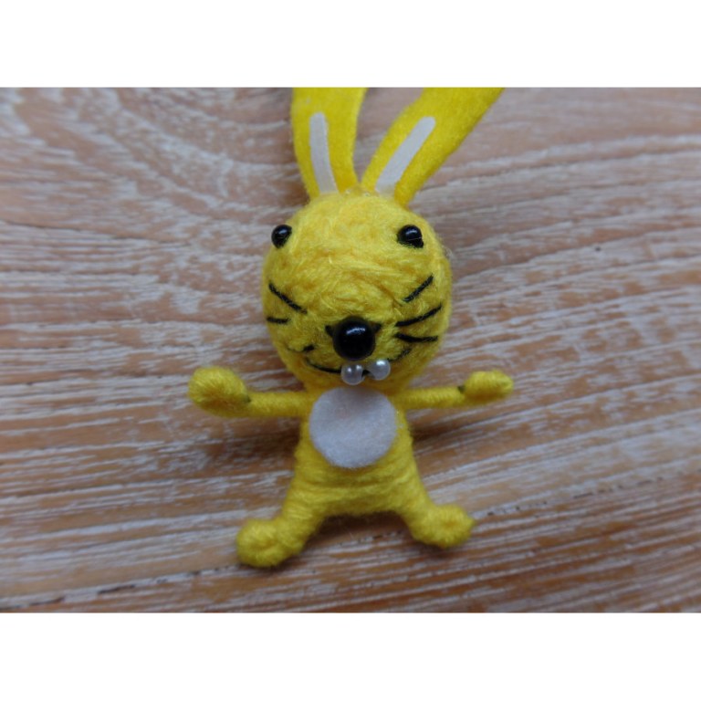 Porte clés lapin jaune