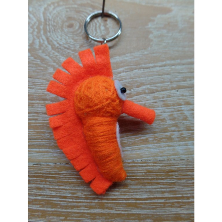 Porte clés hippocampe orange