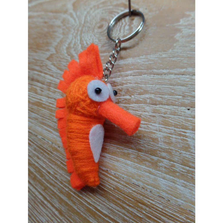 Porte clés hippocampe orange