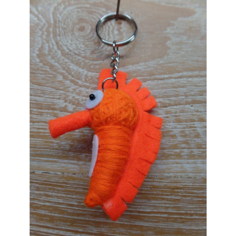 Porte clés hippocampe orange