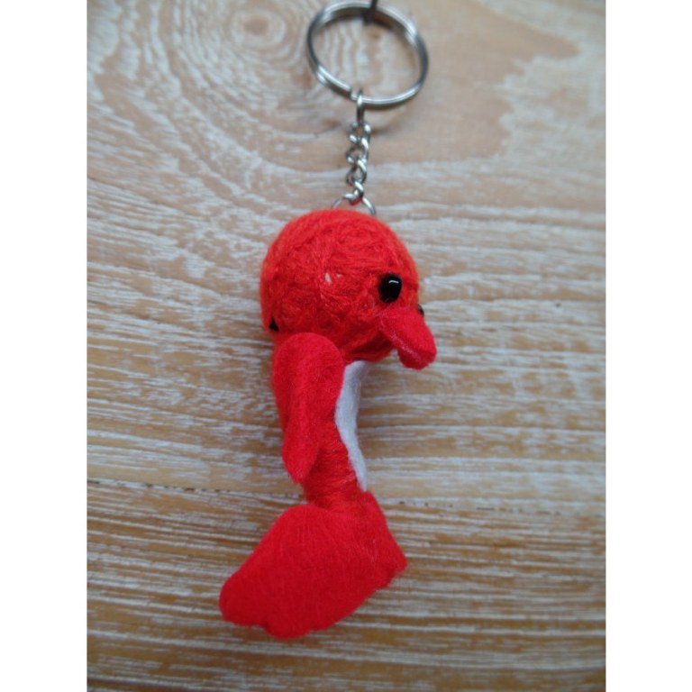 Porte clés dauphin rouge