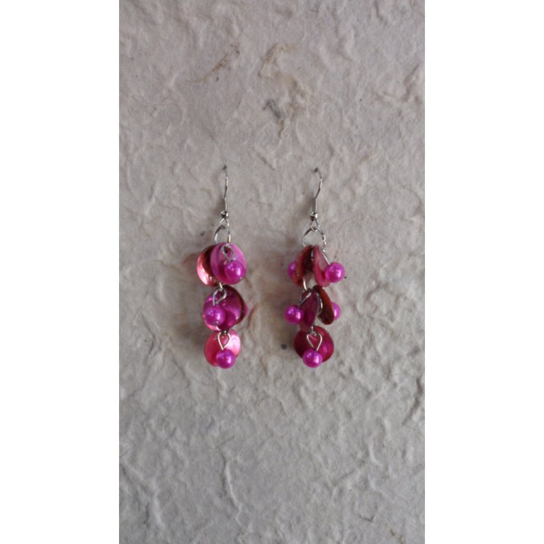 Pendants d'oreilles Achara magenta