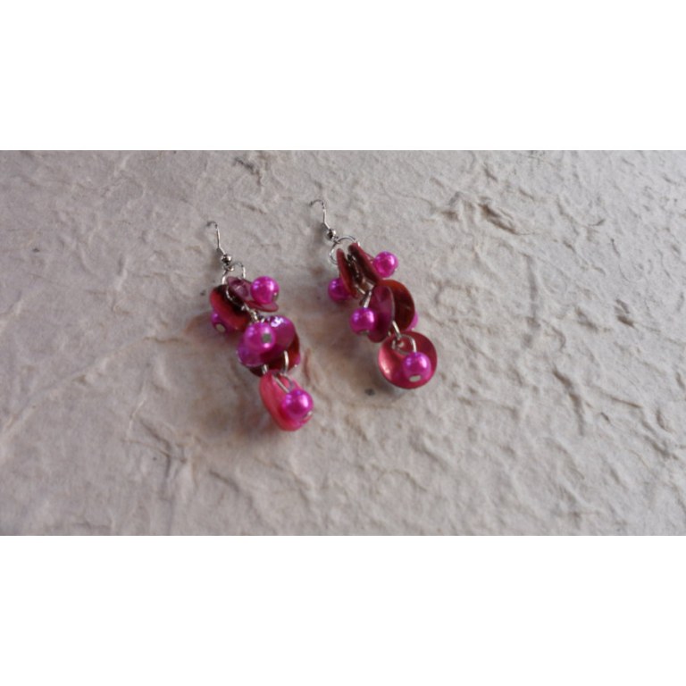 Pendants d'oreilles Achara magenta