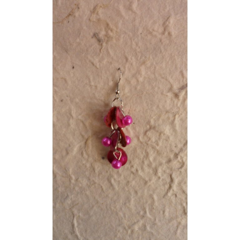 Pendants d'oreilles Achara magenta