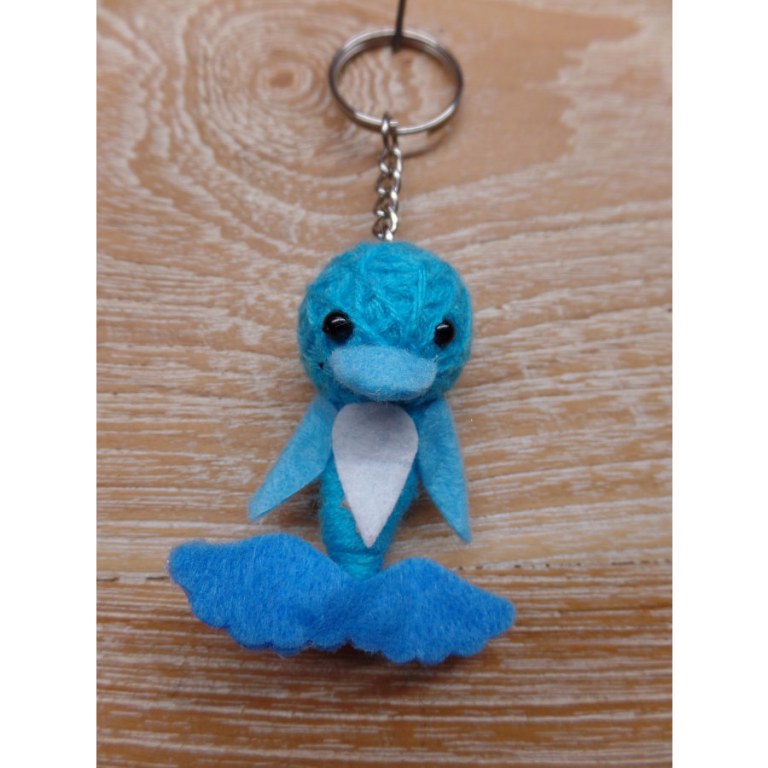Porte clés dauphin bleu