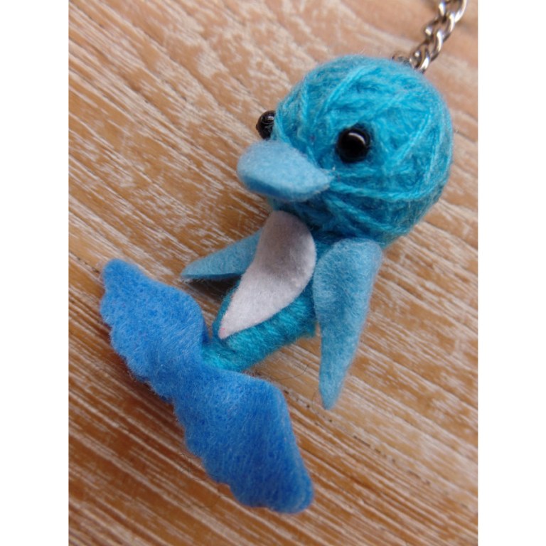 Porte clés dauphin bleu