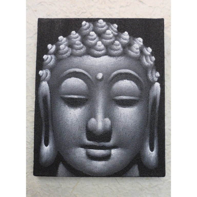 Tableau noir/gris Bouddha