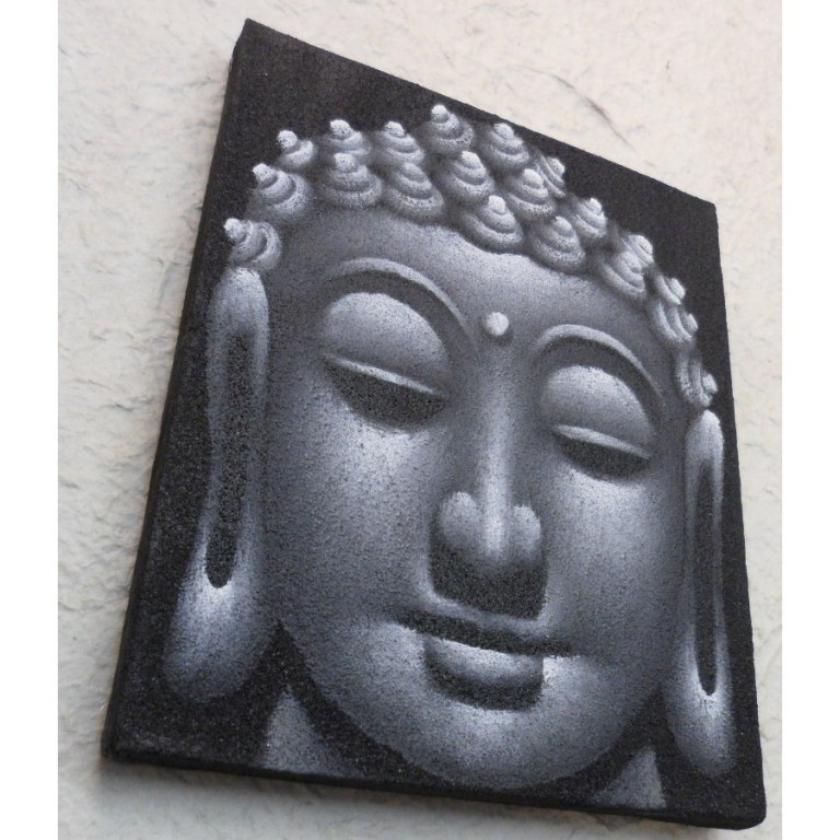 Tableau noir/gris Bouddha