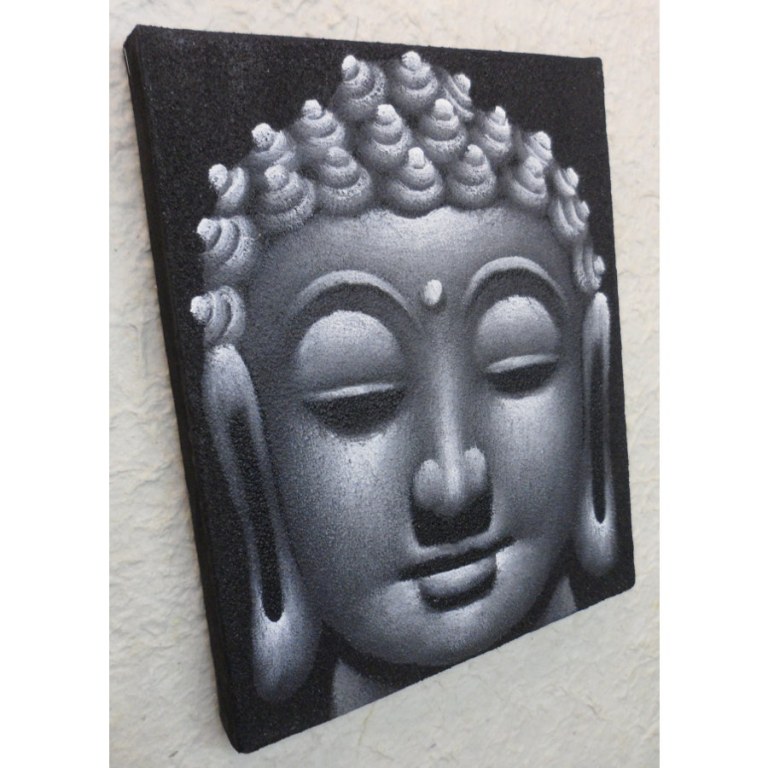 Tableau noir/gris Bouddha