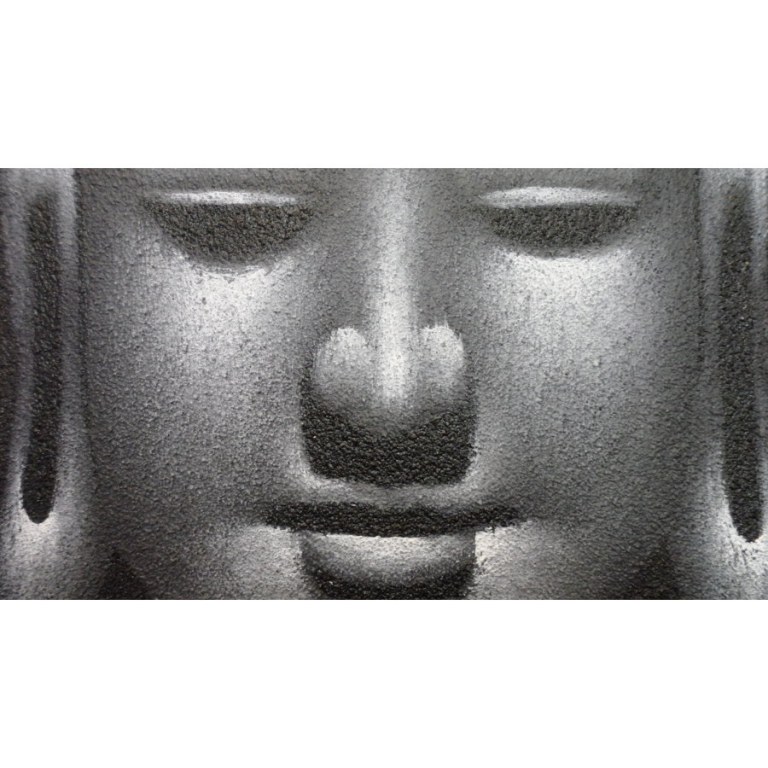 Tableau noir/gris Bouddha