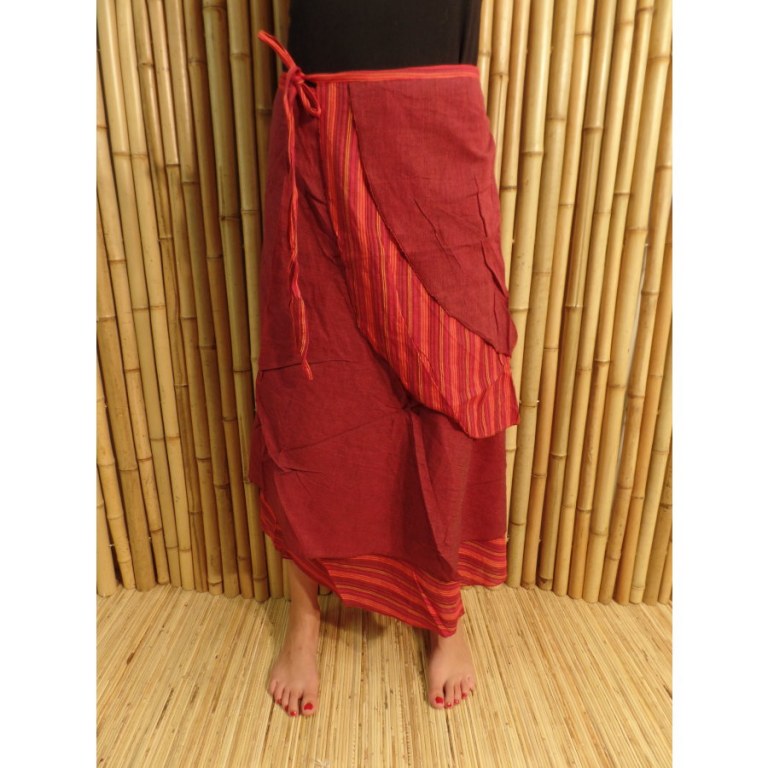 Jupe portefeuille Lumbini bordeaux