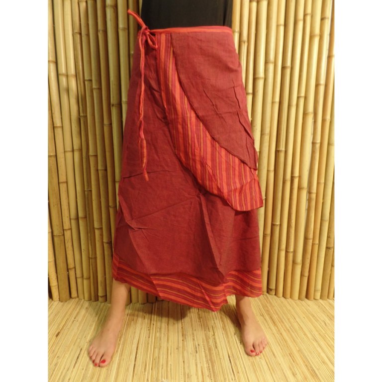 Jupe portefeuille Lumbini bordeaux