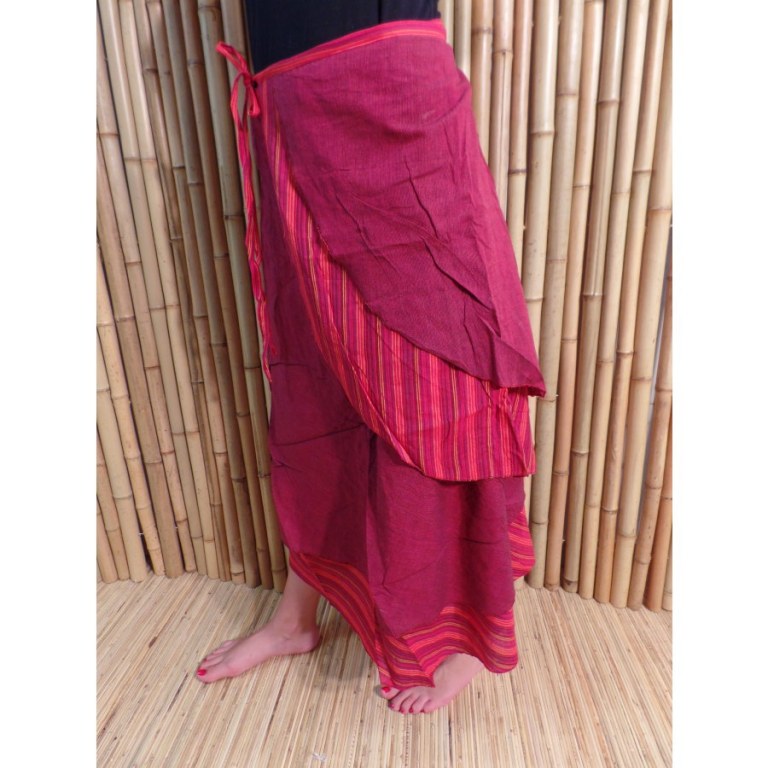 Jupe portefeuille Lumbini bordeaux