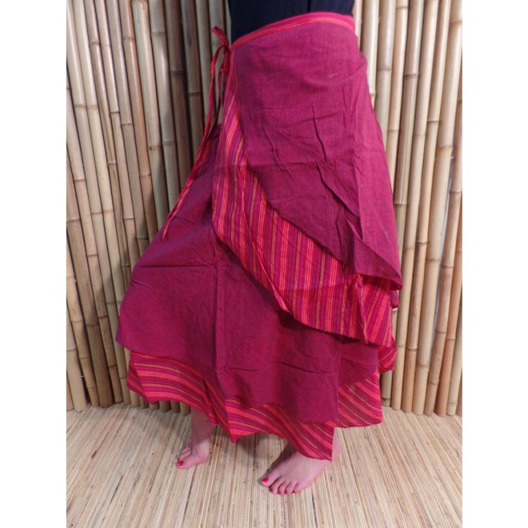Jupe portefeuille Lumbini bordeaux