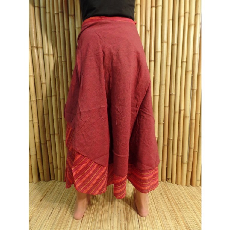 Jupe portefeuille Lumbini bordeaux