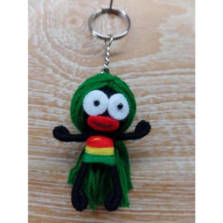 Porte clés rasta cheveux verts