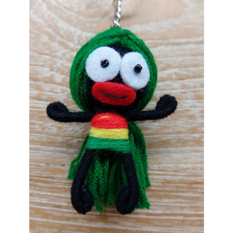 Porte clés rasta cheveux verts