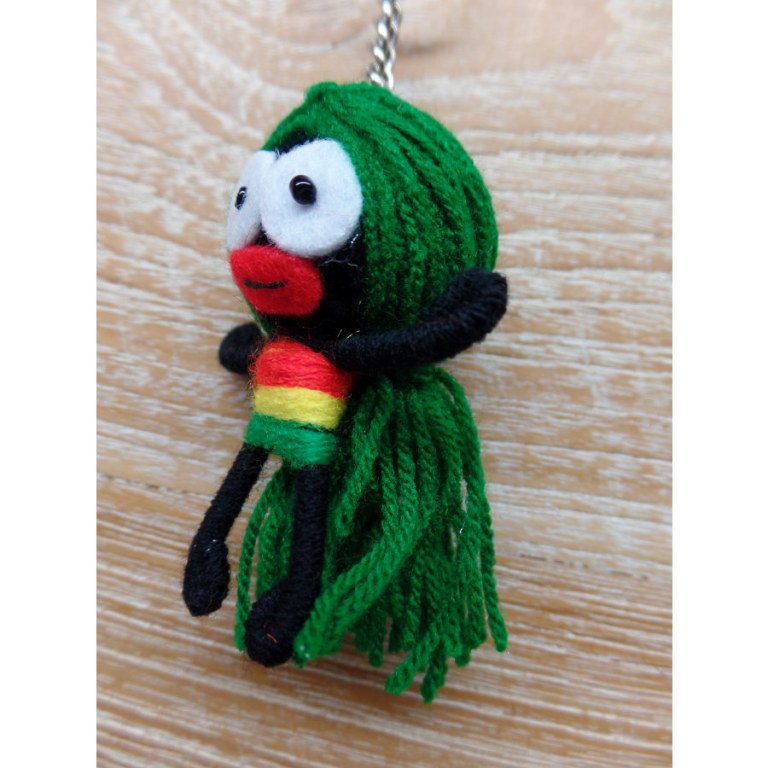 Porte clés rasta cheveux verts