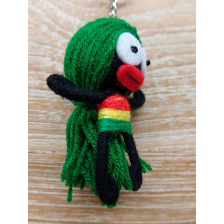 Porte clés rasta cheveux verts