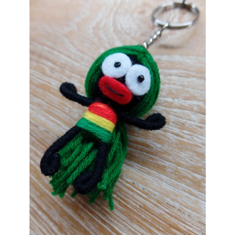 Porte clés rasta cheveux verts