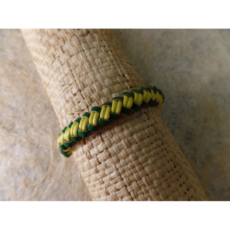 Bracelet bicolore dikepang vert/jaune