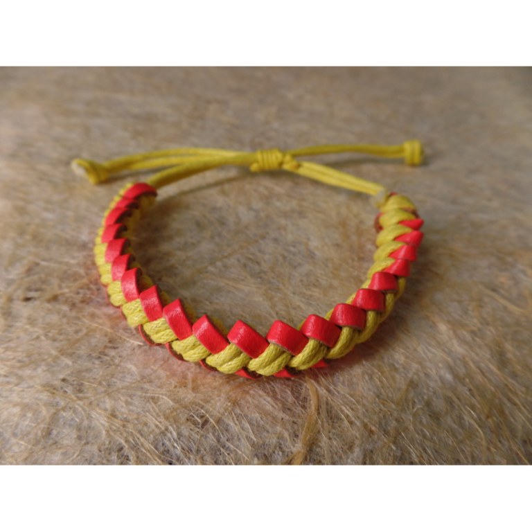 Bracelet bicolore dikepang rose/jaune
