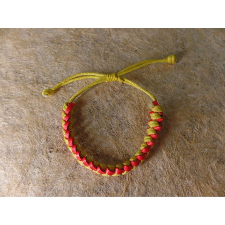 Bracelet bicolore dikepang rose/jaune