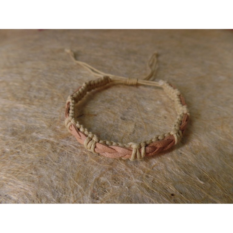 Bracelet ficelle beige