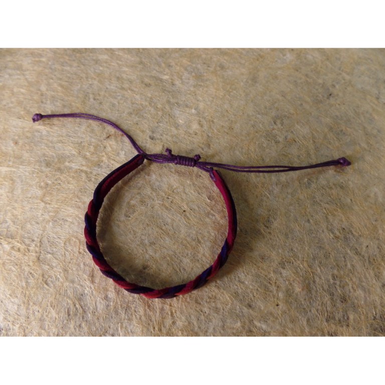 Bracelet dikepang prune/fraise