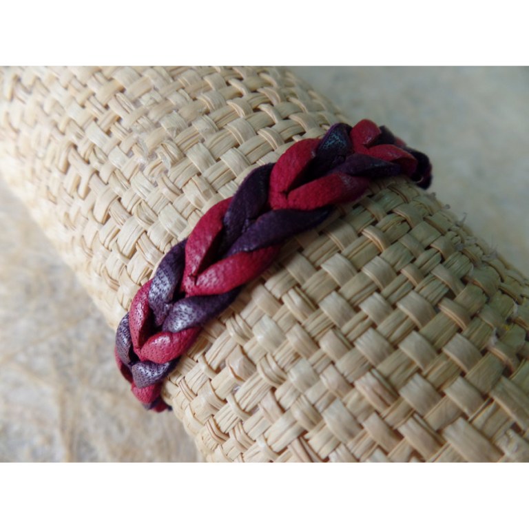 Bracelet dikepang prune/fraise