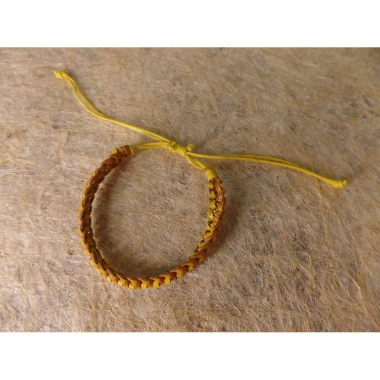 Bracelet bicolore dikepang citron/tangerine