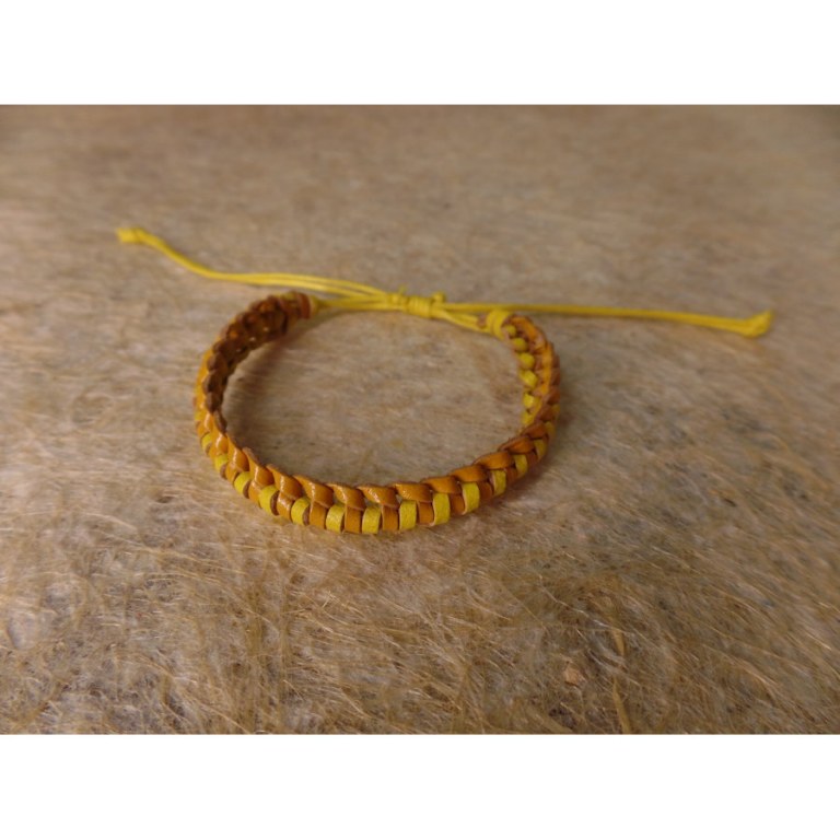 Bracelet bicolore dikepang citron/tangerine